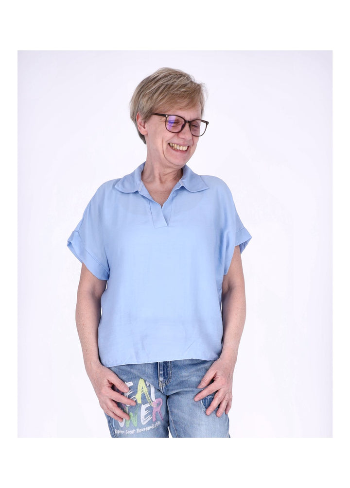 Splash of Color Damen T-Shirt Hemdkragen