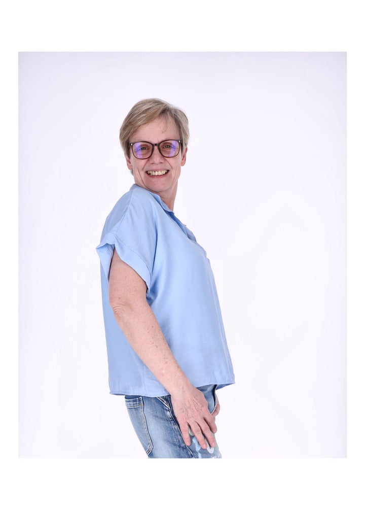 Splash of Color Damen T-Shirt Hemdkragen