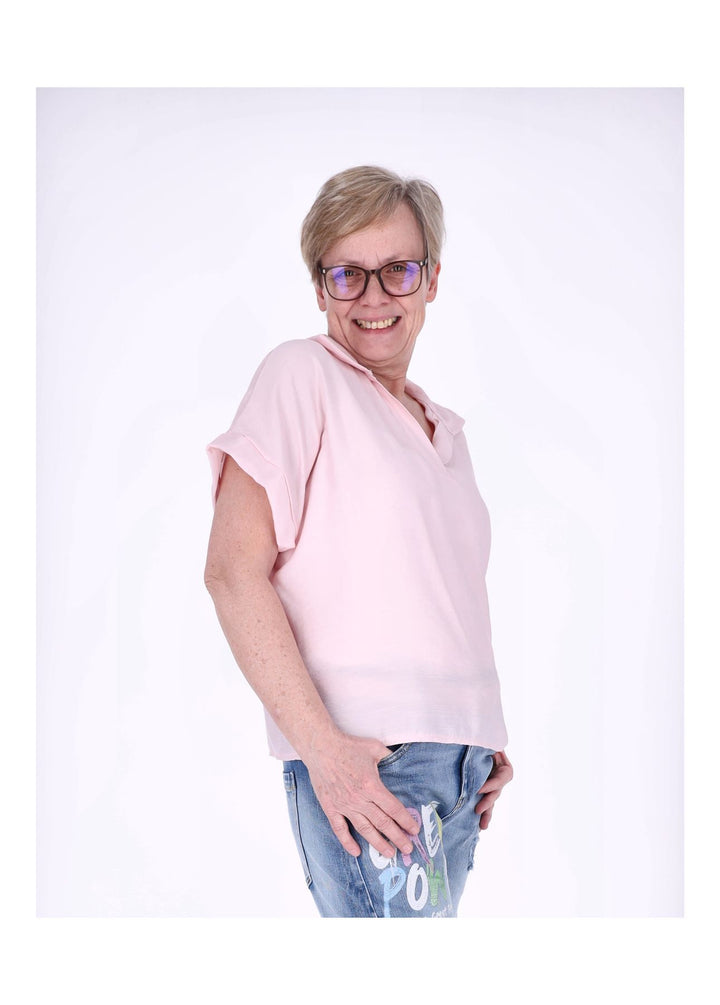 Splash of Color Damen T-Shirt Hemdkragen