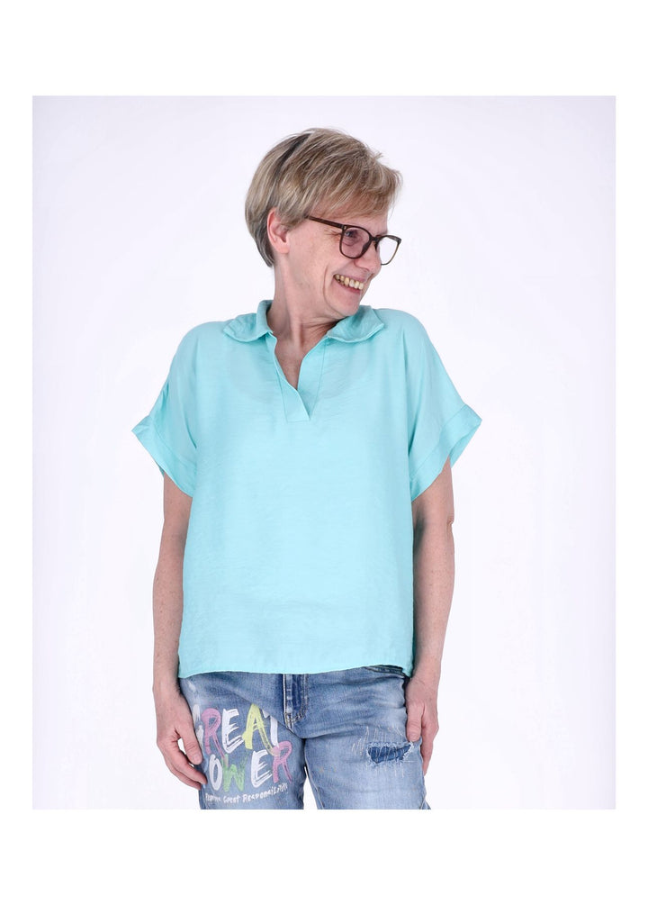 Splash of Color Damen T-Shirt Hemdkragen
