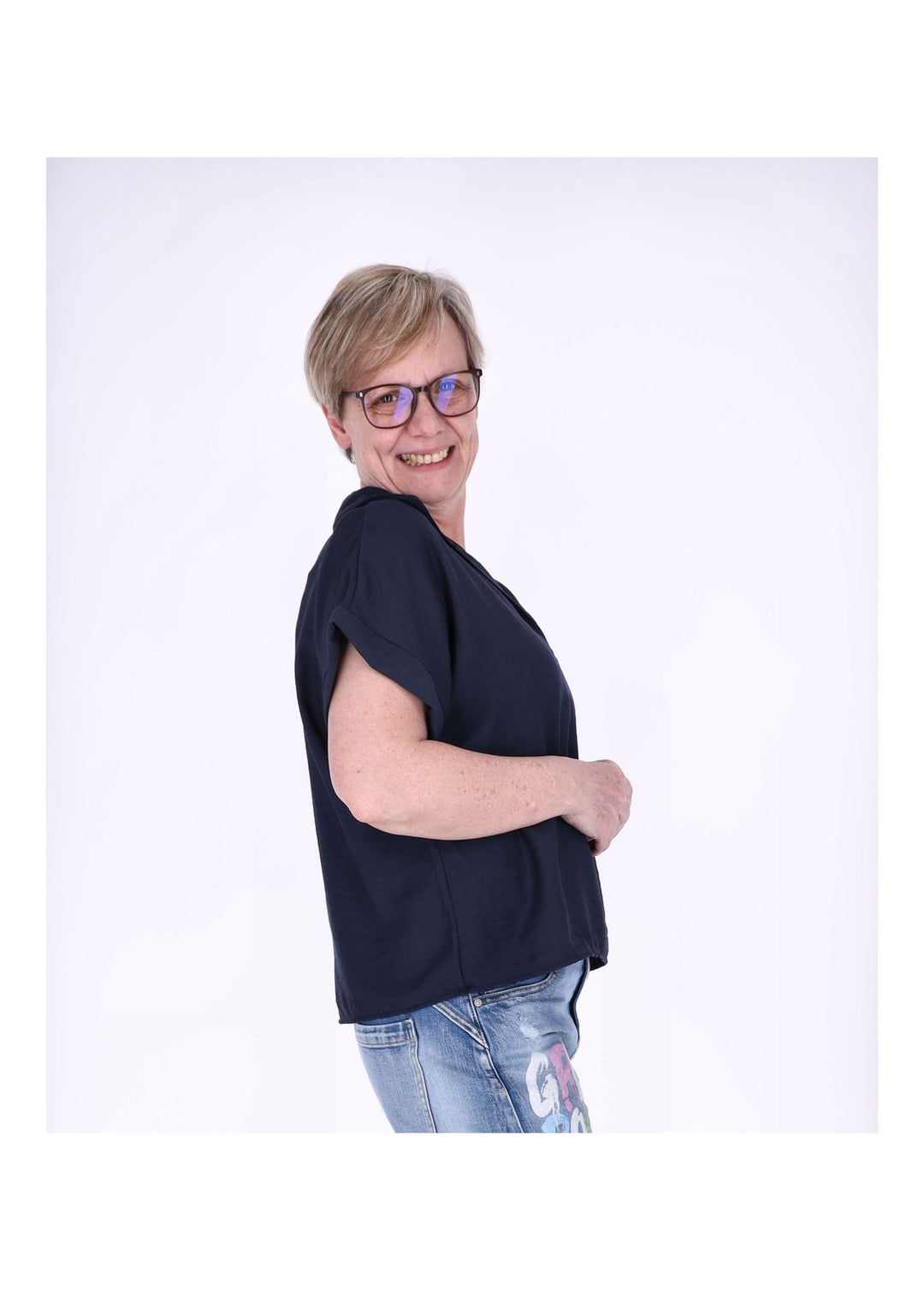 Splash of Color Damen T-Shirt Hemdkragen