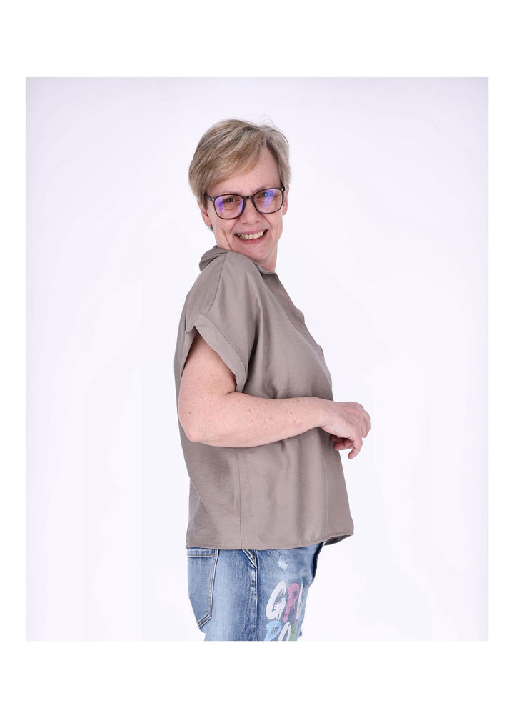 Splash of Color Damen T-Shirt Hemdkragen