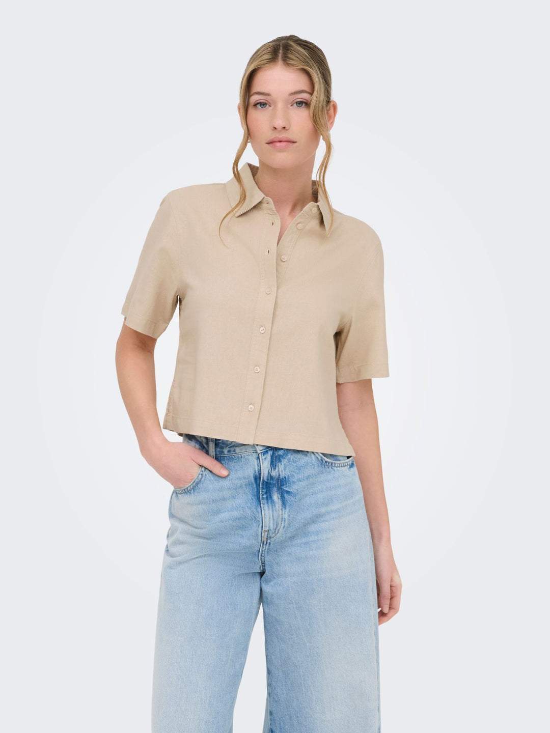 ONLY Kurzarm Leinenbluse