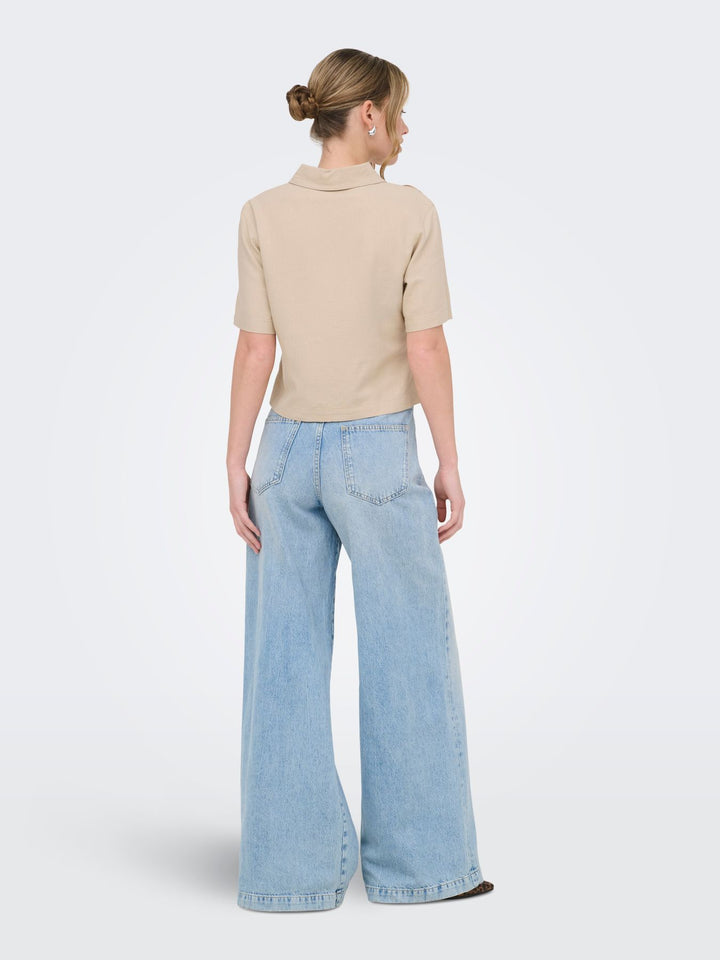 ONLY Kurzarm Leinenbluse