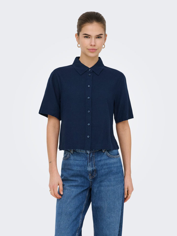 ONLY Kurzarm Leinenbluse
