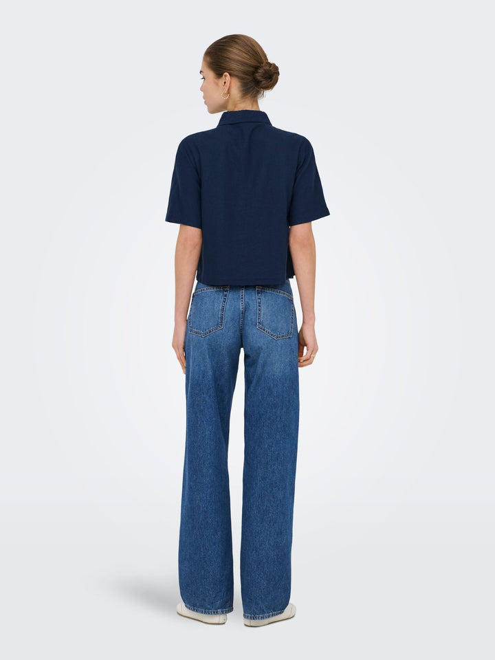 ONLY Kurzarm Leinenbluse