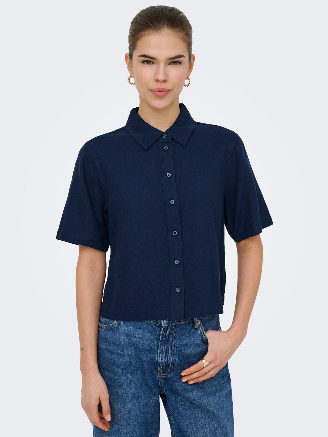 ONLY Kurzarm Leinenbluse