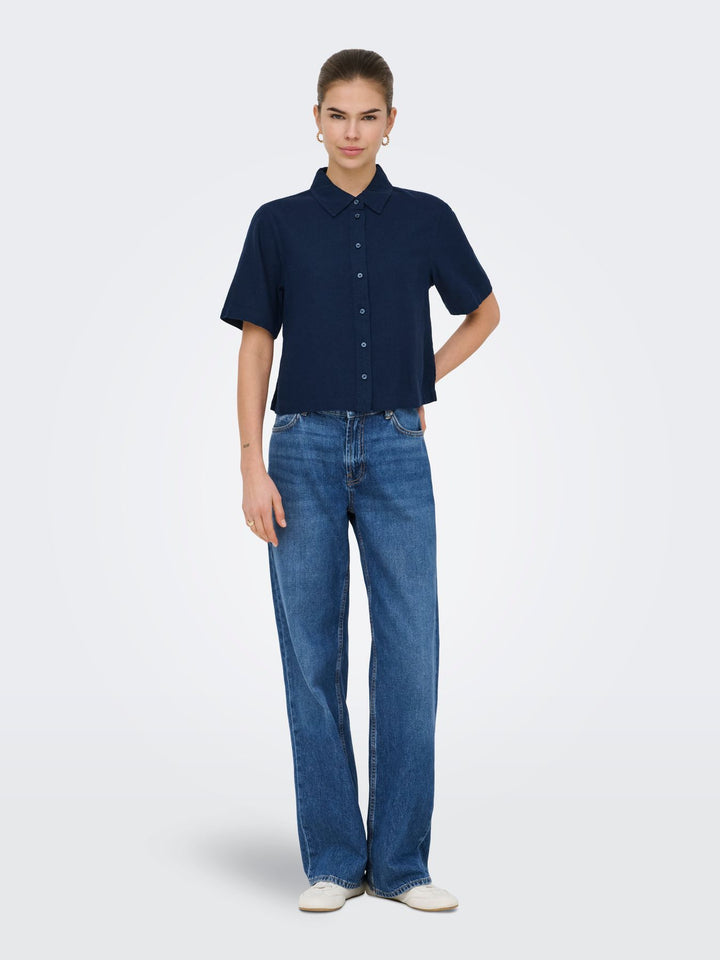 ONLY Kurzarm Leinenbluse