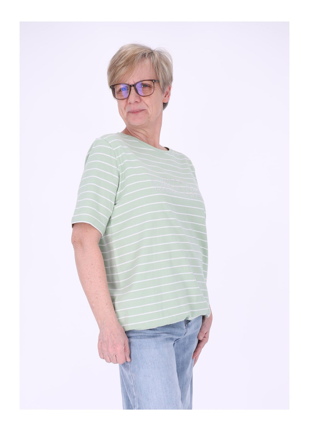 TARA M Damen T-Shirt gestreift