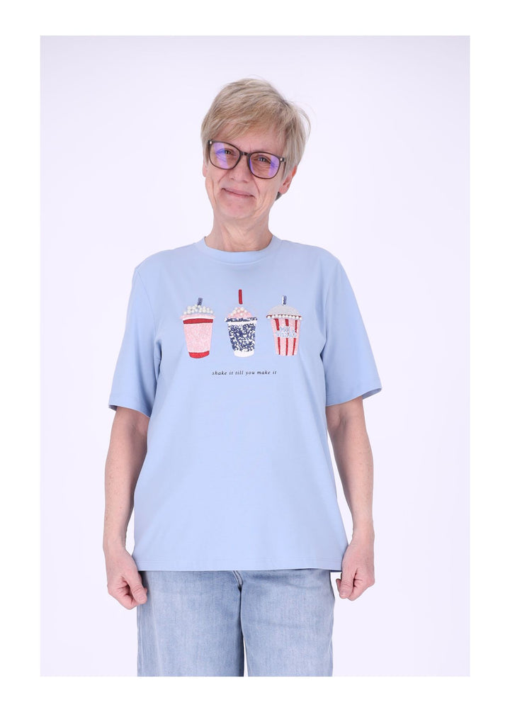 ONLY Burst Life T-Shirt Damen Popcorn