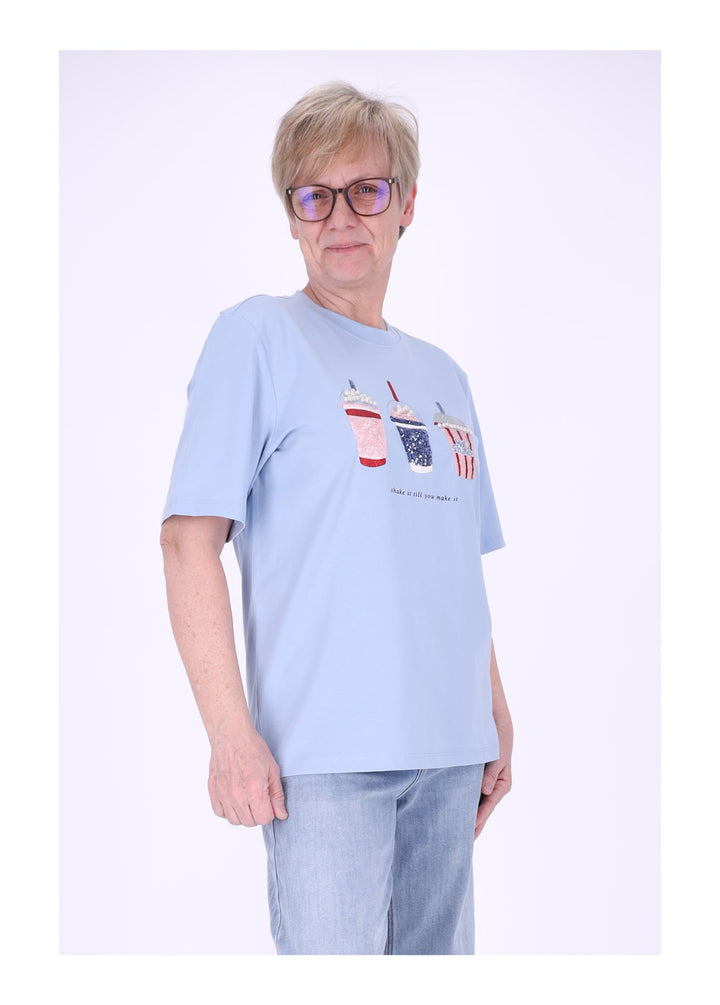 ONLY Burst Life T-Shirt Damen Popcorn