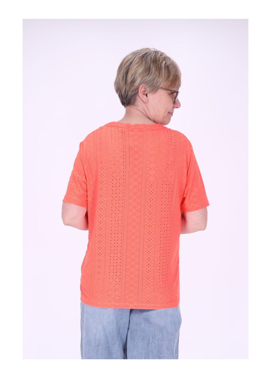 New View T-Shirt Damen Lochmuster