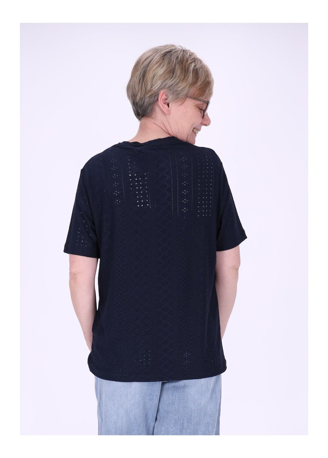 New View T-Shirt Damen Lochmuster
