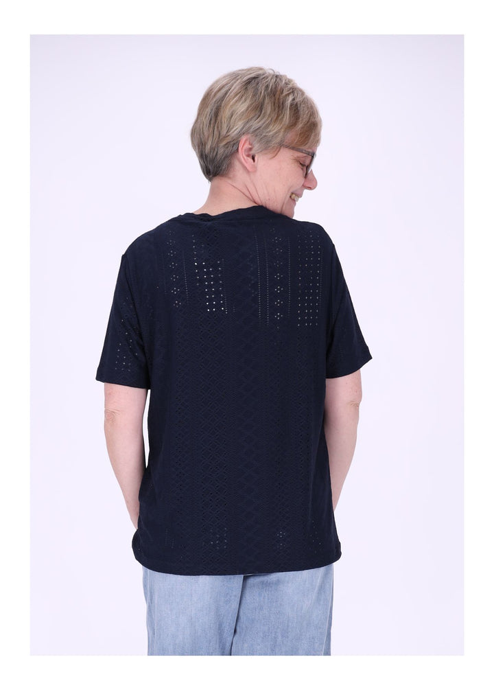 New View T-Shirt Damen Lochmuster