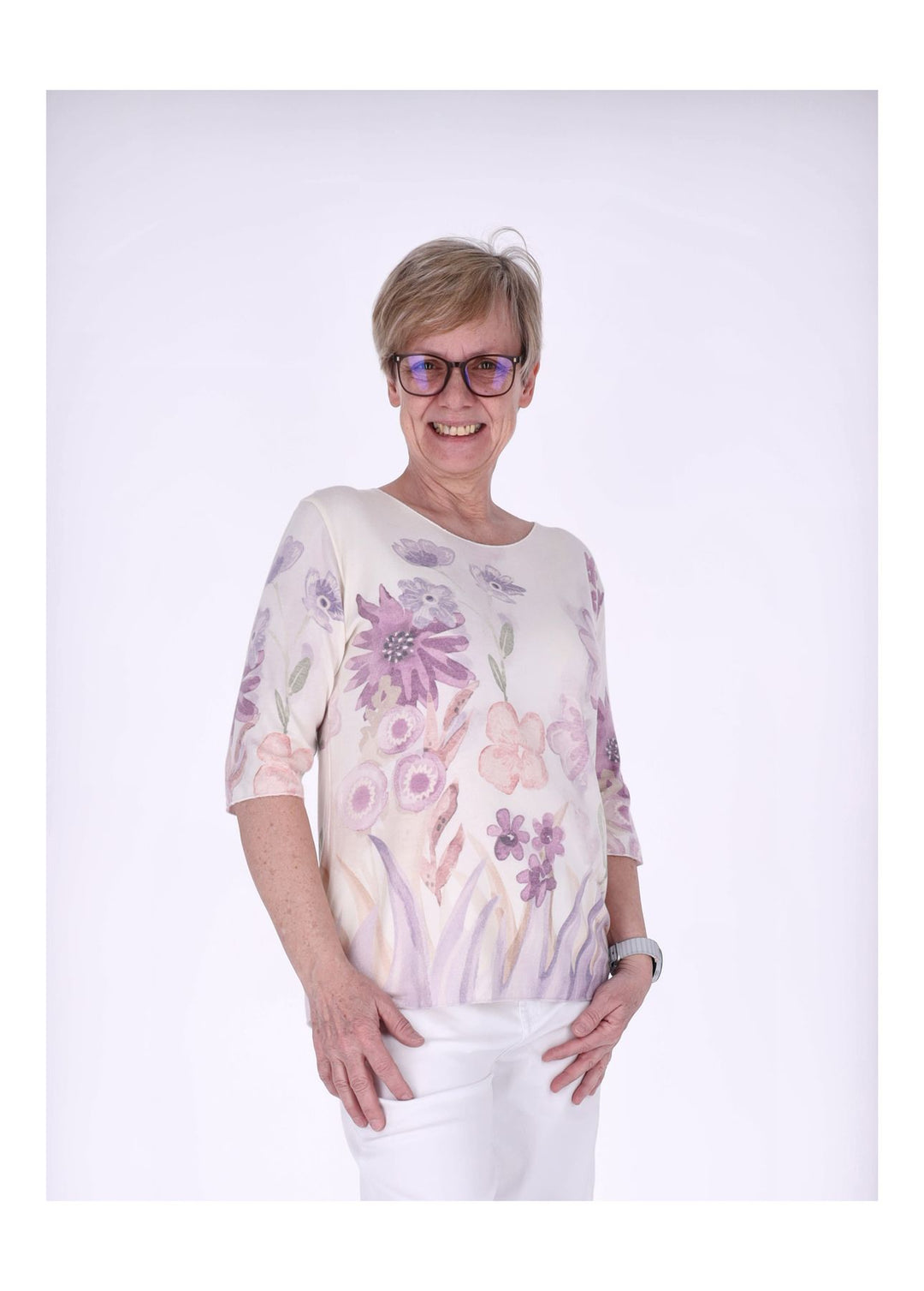 Splash of Color Damen T-Shirt Blumenprint