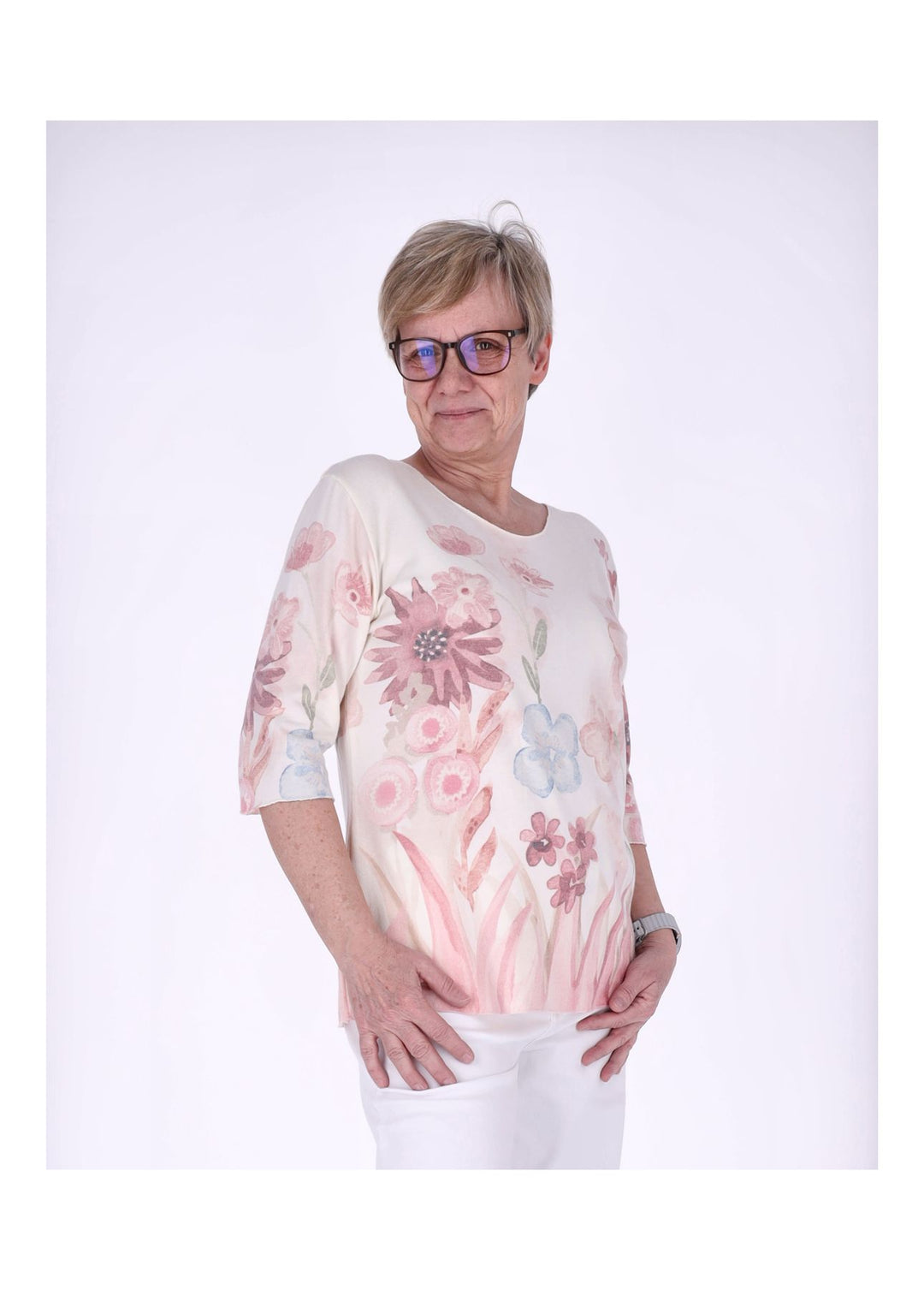 Splash of Color Damen T-Shirt Blumenprint
