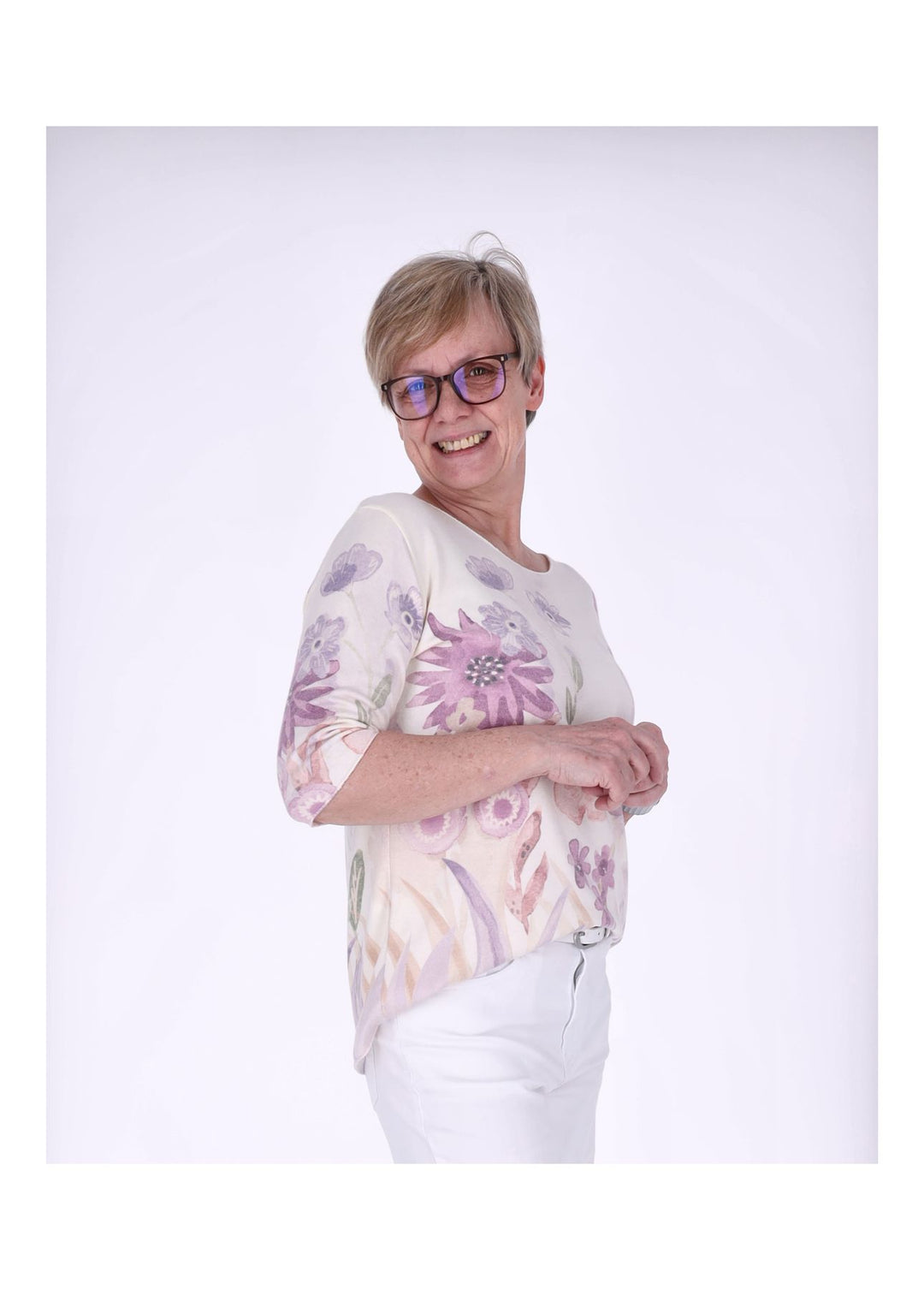 Splash of Color Damen T-Shirt Blumenprint