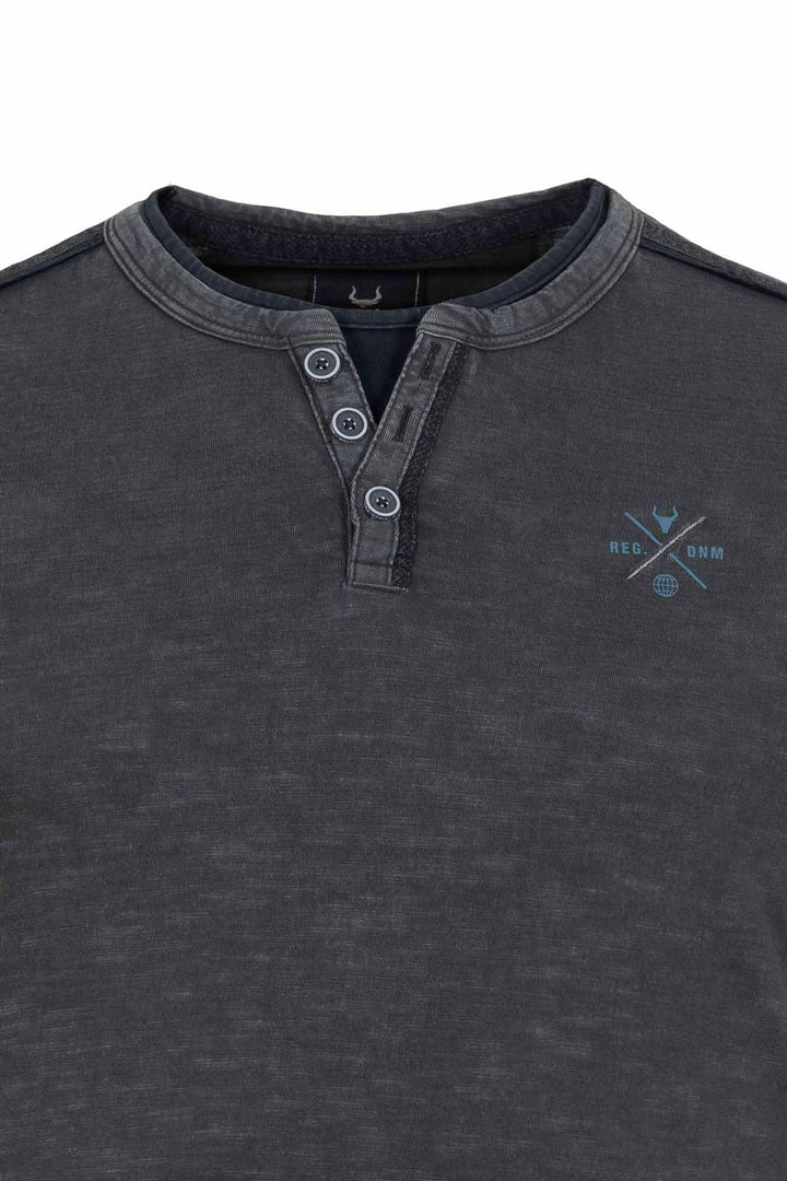 SOQUESTO Herren T-Shirt Knopfleiste