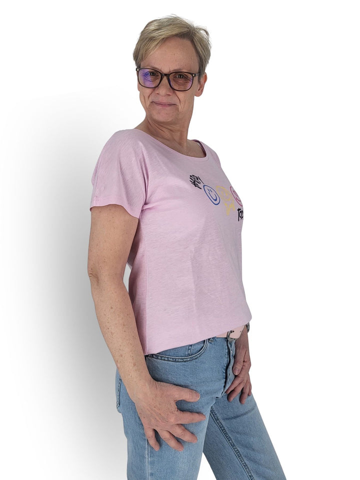 New View Damen T-Shirt Smiley Baumwolle