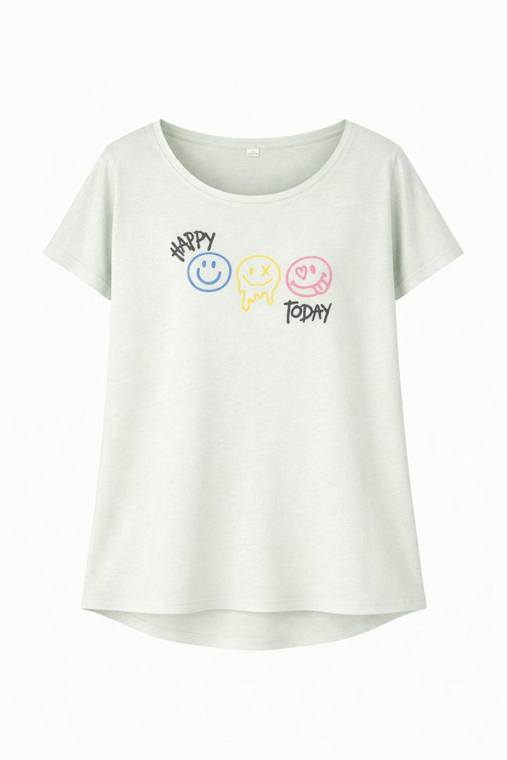 New View Damen T-Shirt Smiley Baumwolle