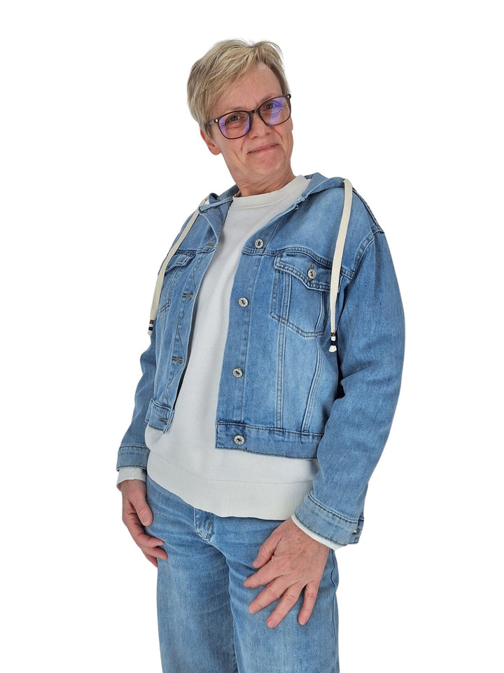 Splash of Color Jeansjacke mit Kapuze