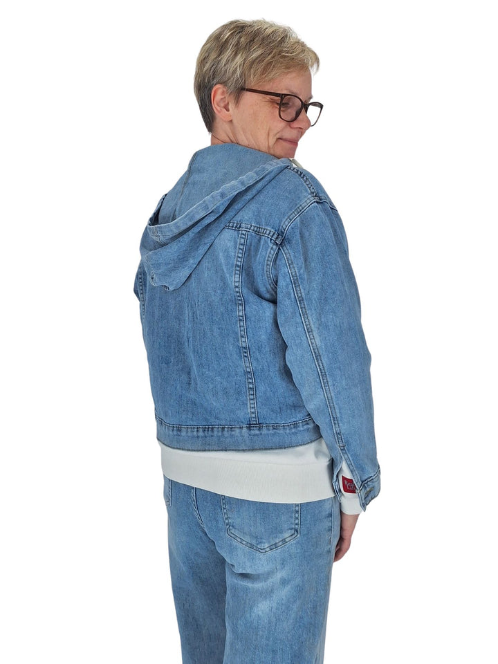 Splash of Color Jeansjacke mit Kapuze
