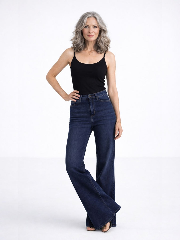 Splash of Color Wide-Leg-Jeans Damen