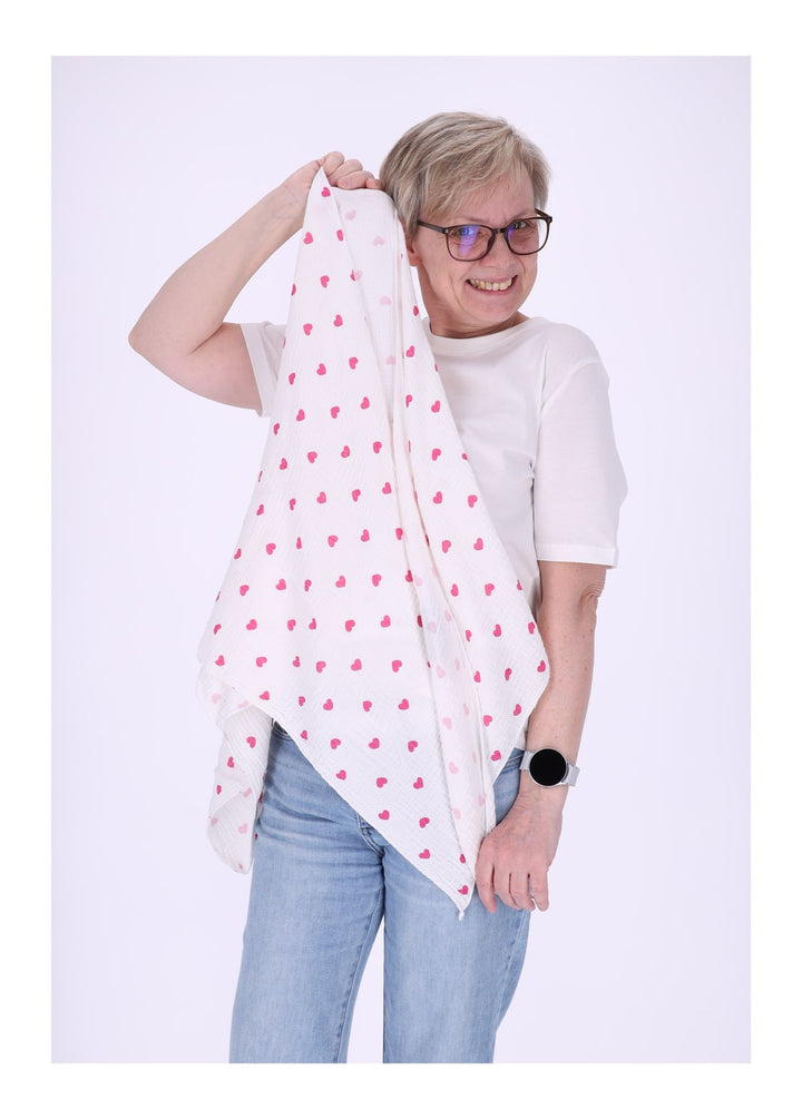 Dreieckstuch Musselin kleine Herzen