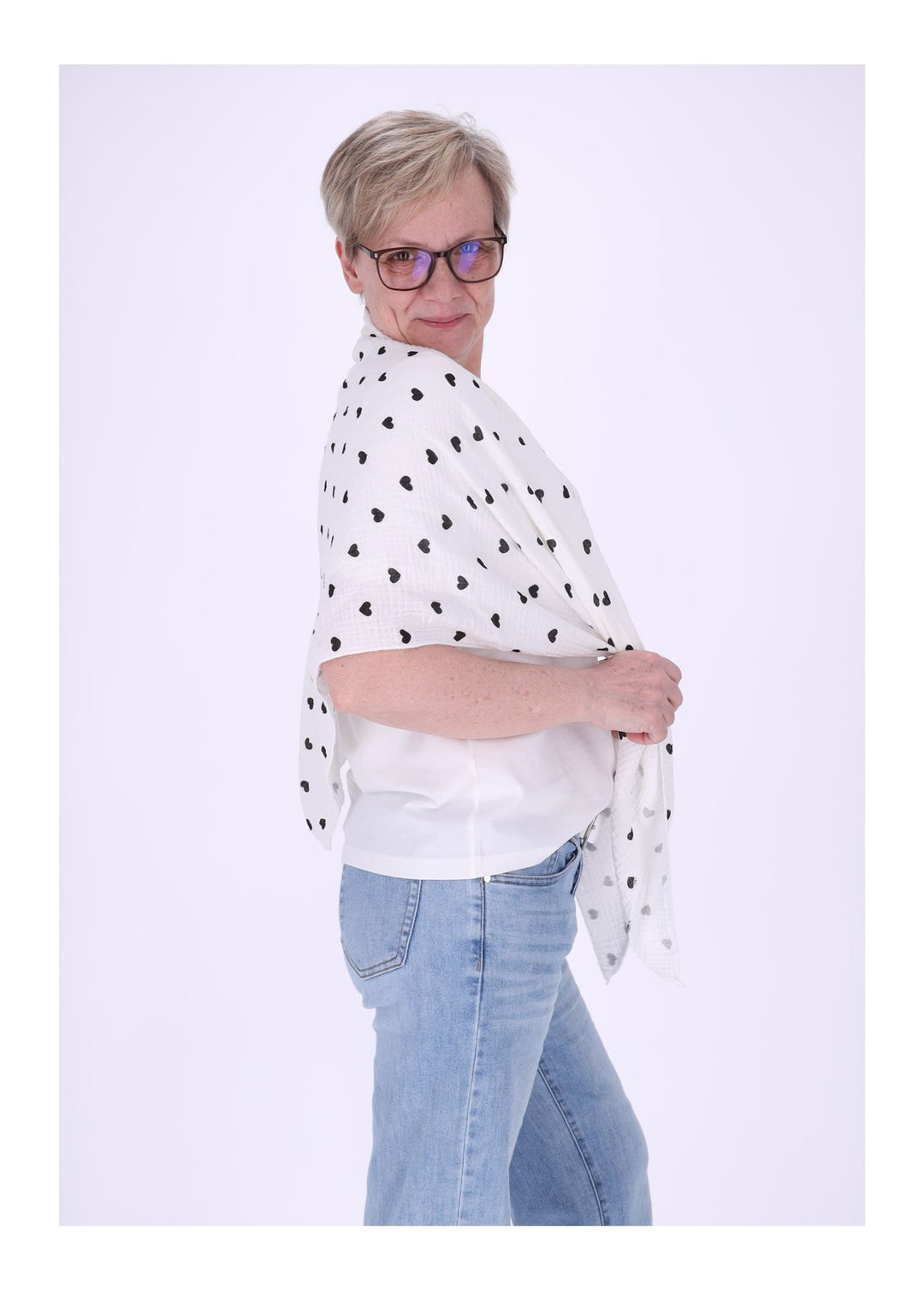 Dreieckstuch Musselin kleine Herzen