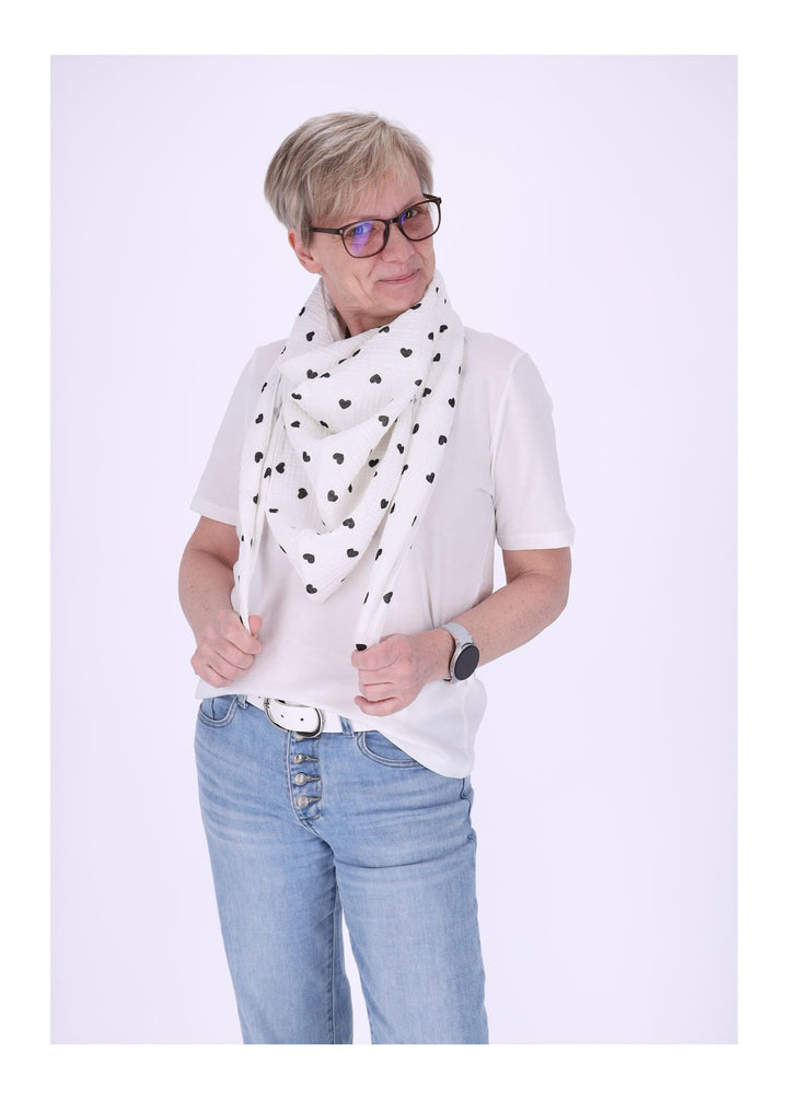 Dreieckstuch Musselin kleine Herzen
