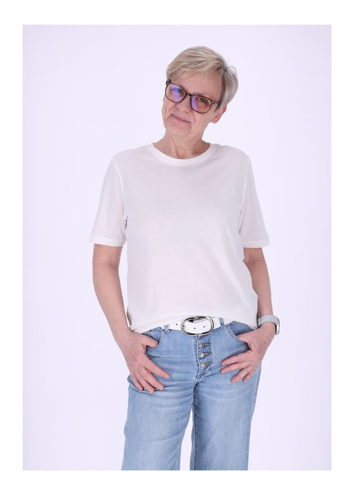 ONLHAPPY S/S O-NECK TEE PR JRS cloud dancer