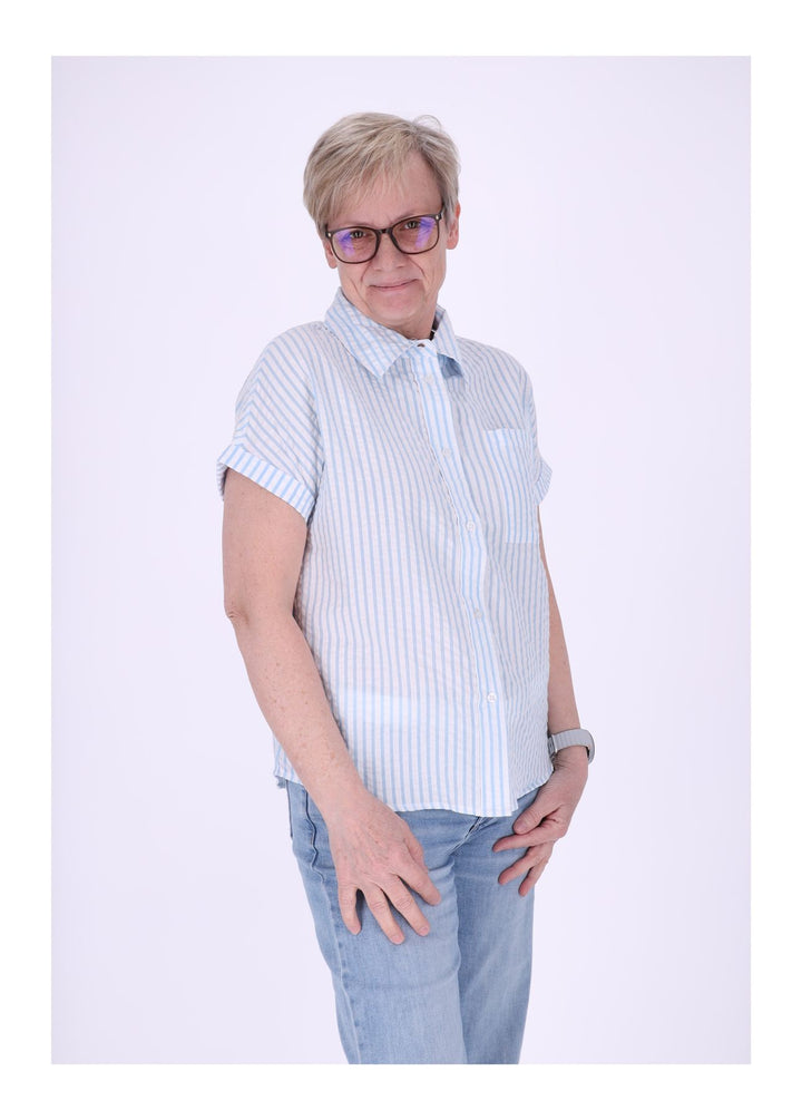 New View Damen Bluse Kurzarm Baumwolle