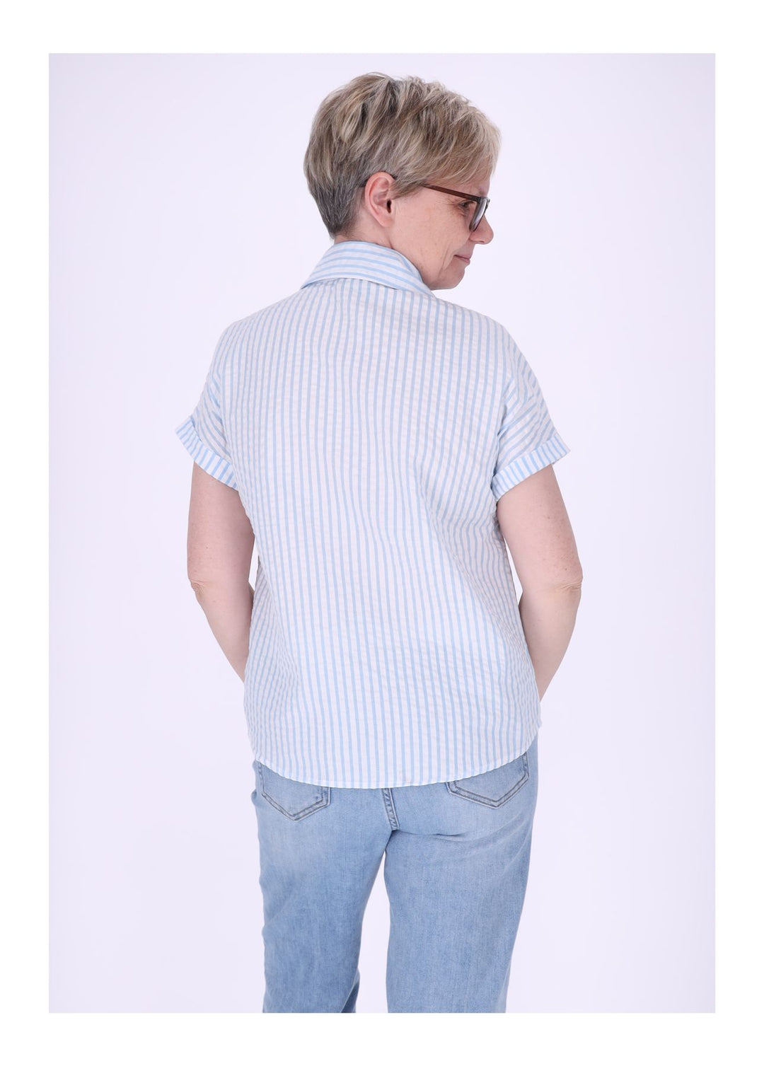 New View Damen Bluse Kurzarm Baumwolle