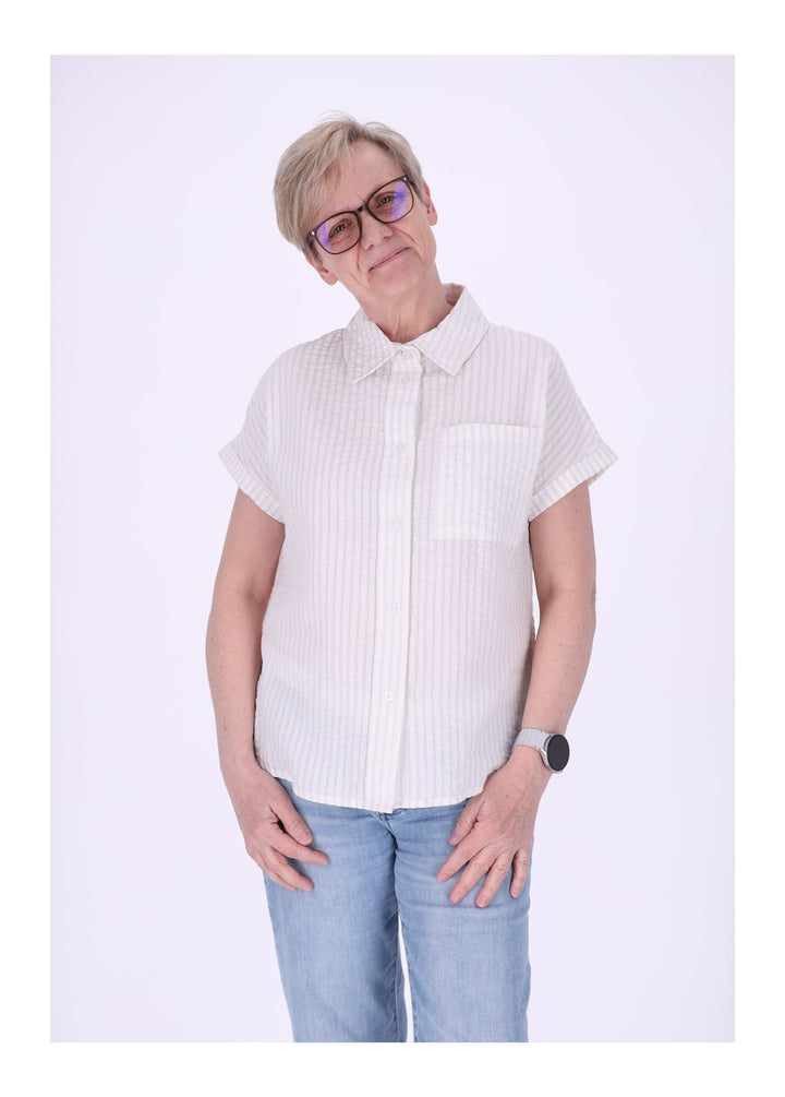 New View Damen Bluse Kurzarm Baumwolle