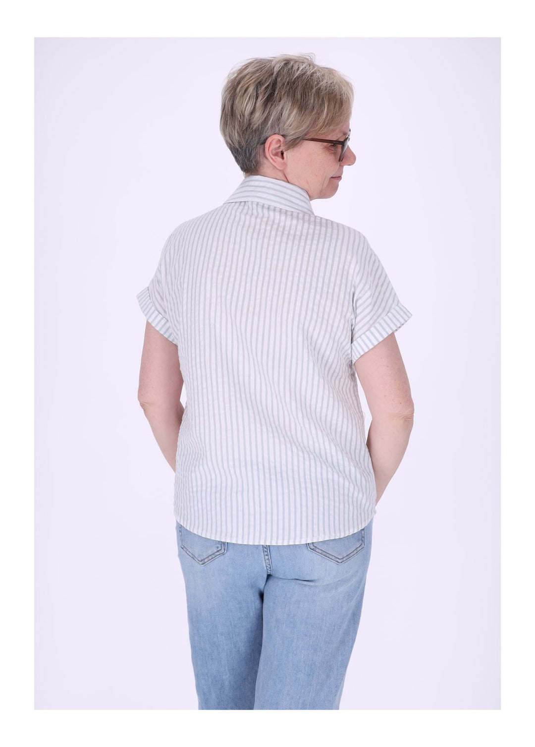 New View Damen Bluse Kurzarm Baumwolle
