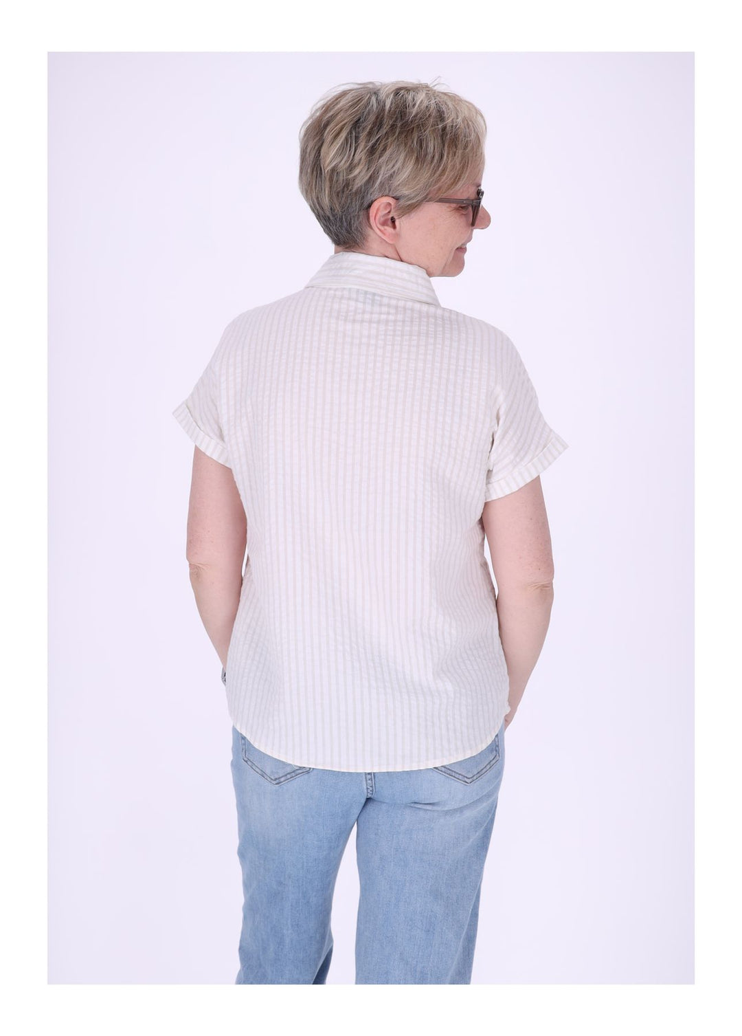New View Damen Bluse Kurzarm Baumwolle