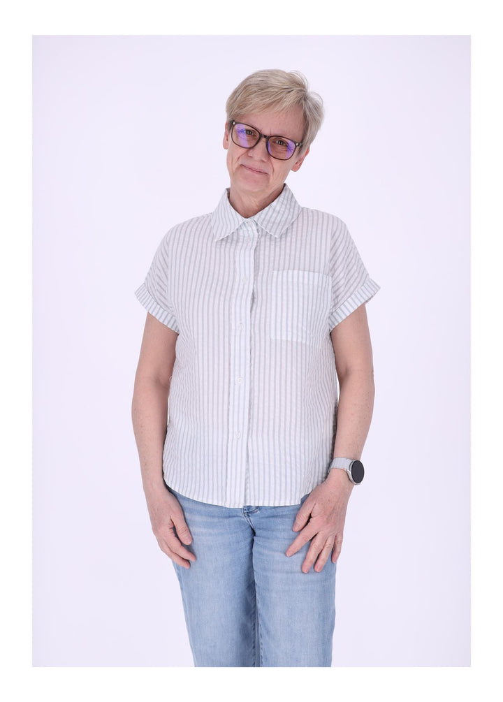 New View Damen Bluse Kurzarm Baumwolle