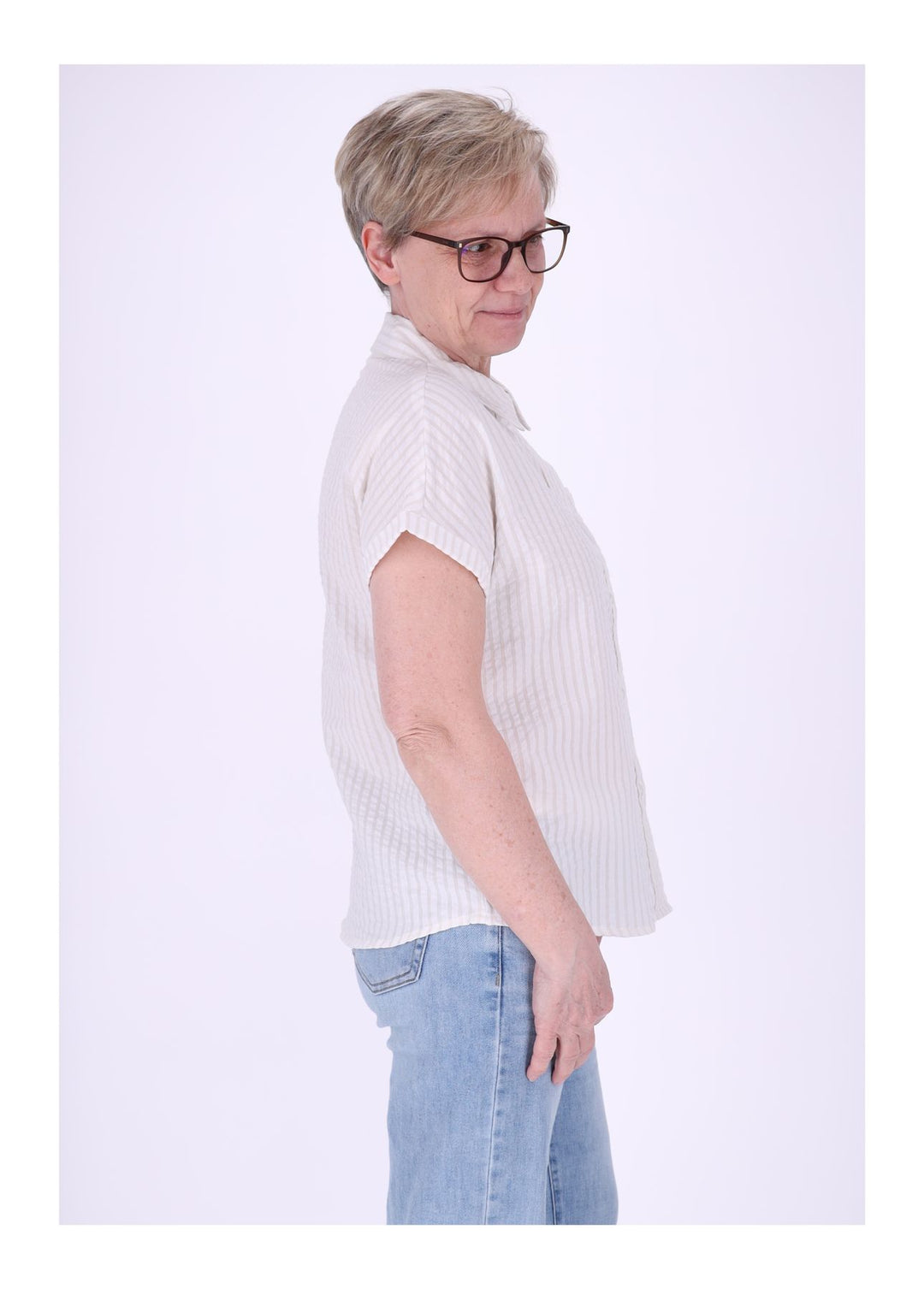 New View Damen Bluse Kurzarm Baumwolle