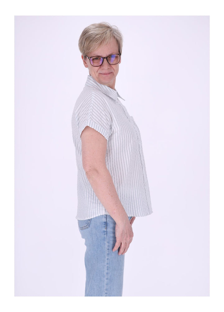 New View Damen Bluse Kurzarm Baumwolle