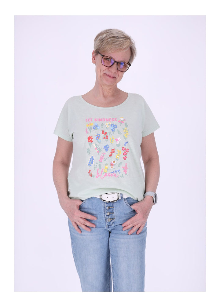 New View Damen T-Shirt Bloom Baumwolle