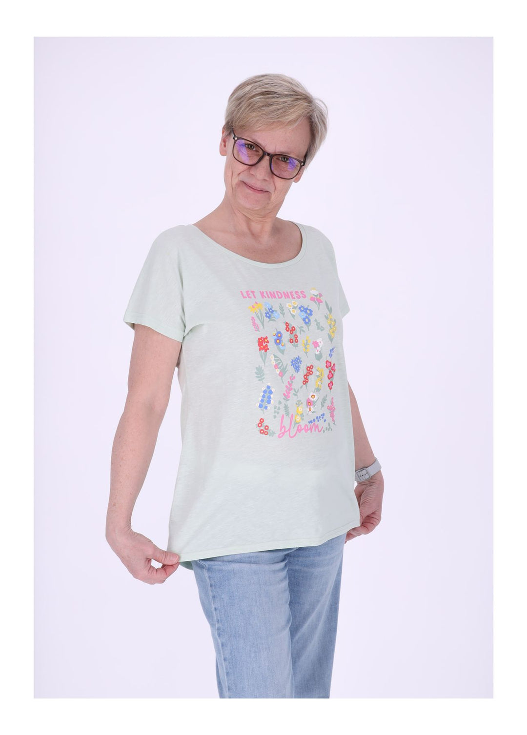 New View Damen T-Shirt Bloom Baumwolle