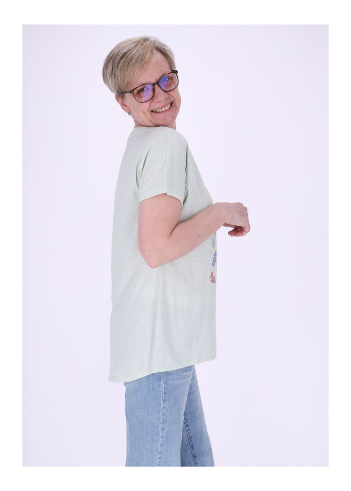 New View Damen T-Shirt Bloom Baumwolle