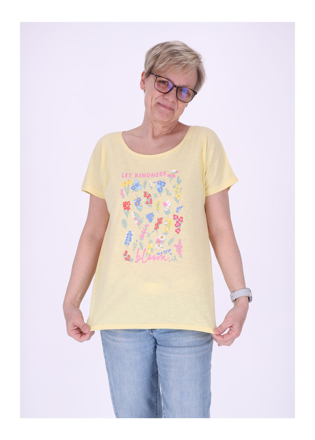 New View Damen T-Shirt Bloom Baumwolle