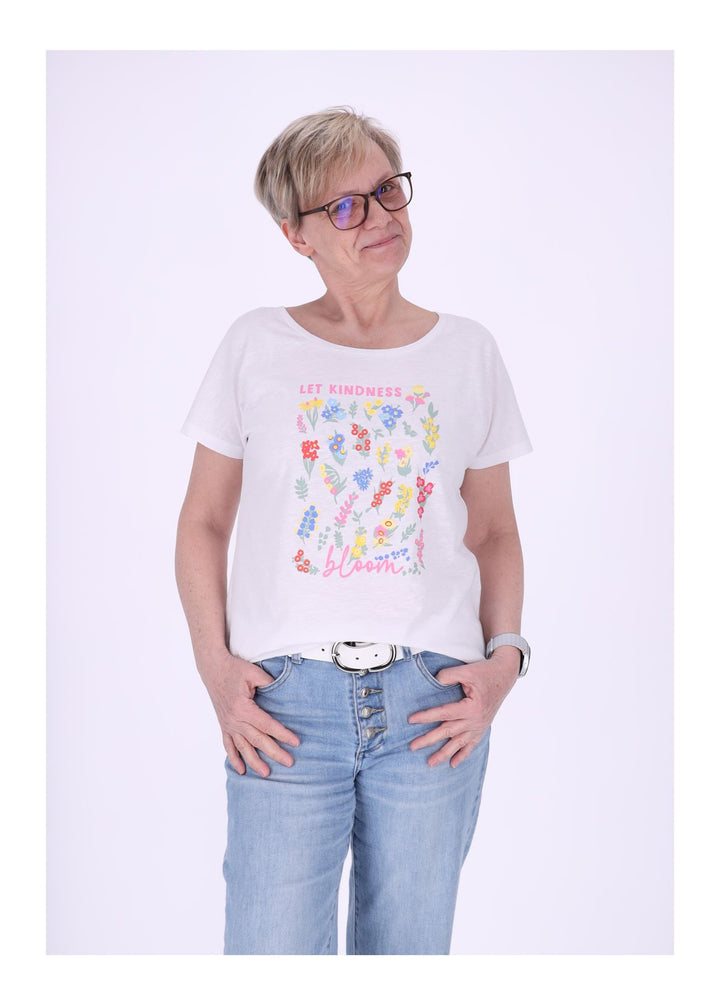 New View Damen T-Shirt Bloom Baumwolle