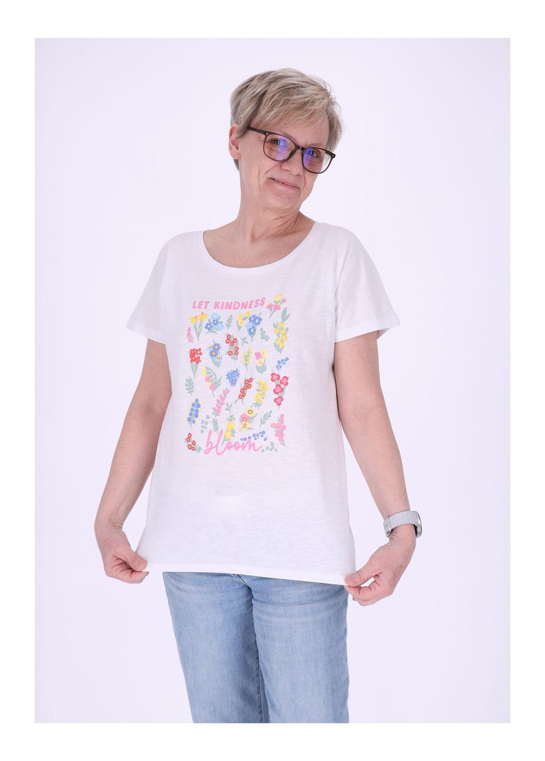 New View Damen T-Shirt Bloom Baumwolle