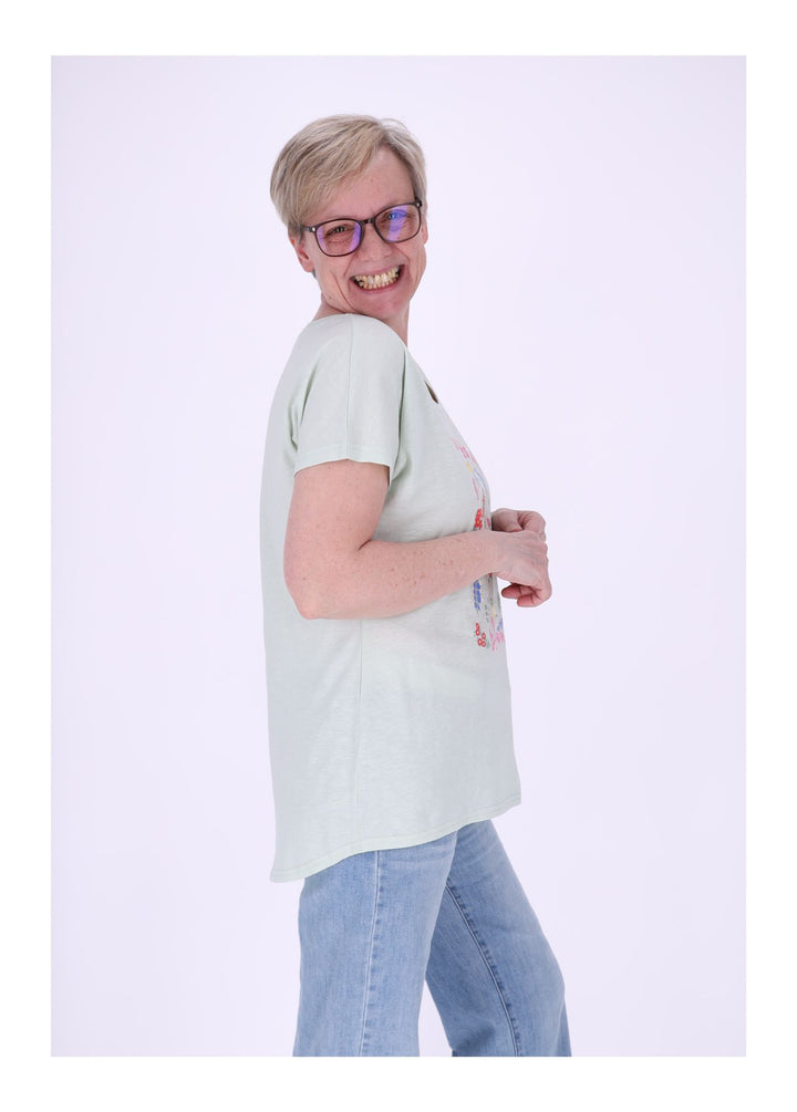 New View Damen T-Shirt Bloom Baumwolle