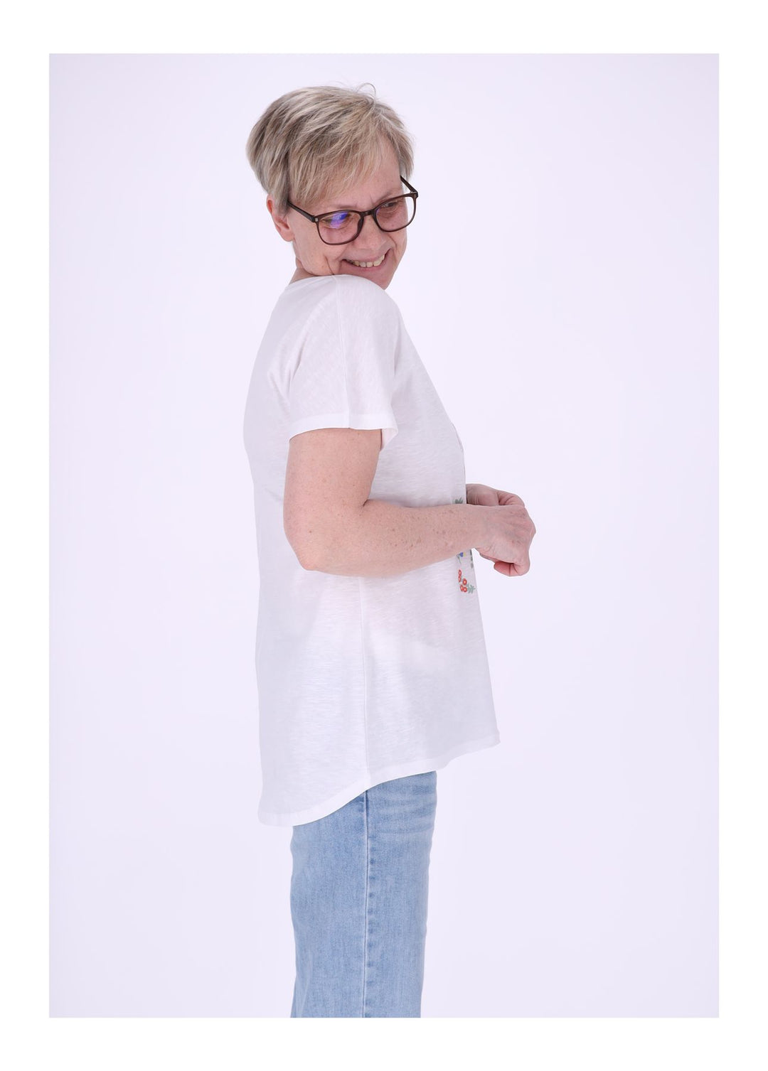New View Damen T-Shirt Bloom Baumwolle