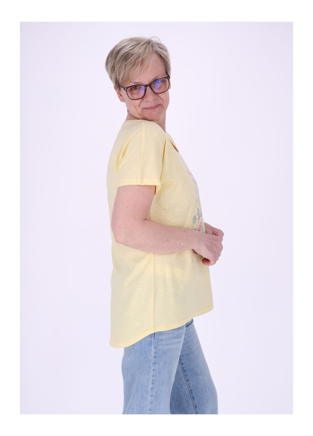 New View Damen T-Shirt Bloom Baumwolle