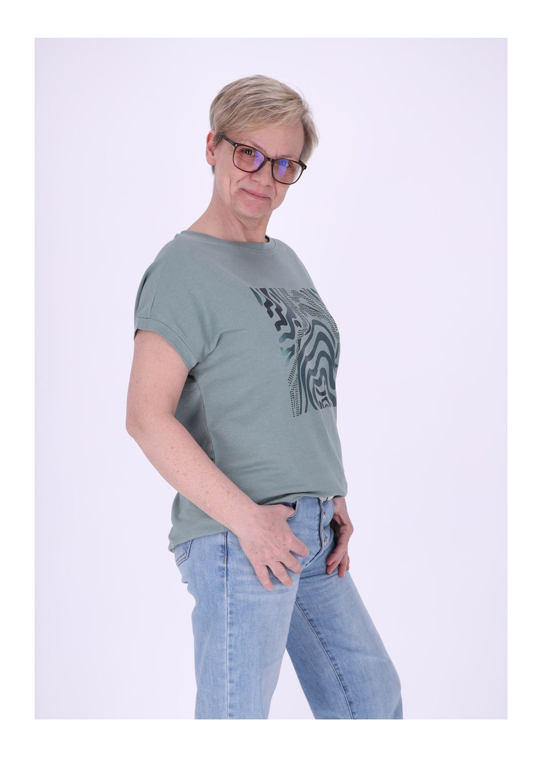 mjunik Damen T-Shirt Tiger Print