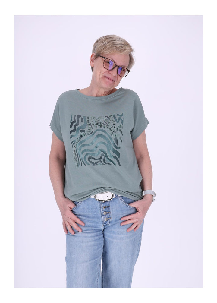 mjunik Damen T-Shirt Tiger Print